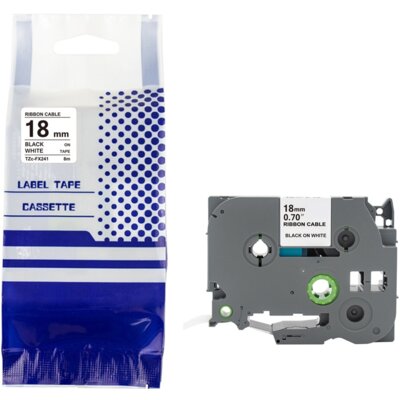 Taśma PRISM do Brother TZe-FX241 18 mm x 8 m Czarny na białym Zamiennik