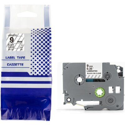 Taśma PRISM do Brother TZe-S121 9 mm x 8 m Czarny na przezroczystym Zamiennik