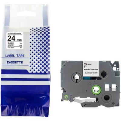 Taśma PRISM do Brother TZe-S251 24 mm x 8 m Czarny na białym zamiennik