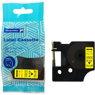 Taśma PRISM ZDT-D143618 6 mm x 7 m Czarny na żółtym Zamiennik