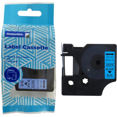 Taśma PRISM do Dymo D1 45016 12 mm x 7 m Czarny na niebieskim Zamiennik