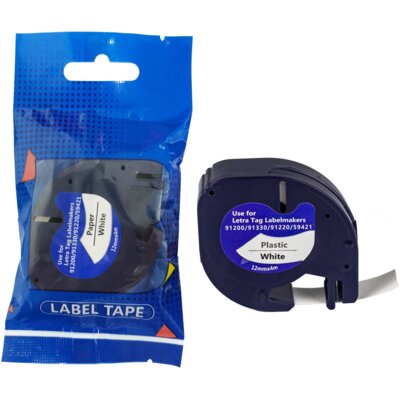 Taśma PRISM do Dymo LT 59421 12 mm x 4 m Czarny na białym Zamiennik