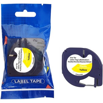 Taśma PRISM do Dymo LT 59423 12 mm x 4 m Czarny na żółtym Zamiennik
