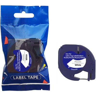 Taśma PRISM do Dymo LT 91201 12 mm x 4 m Czarny na białym Zamiennik