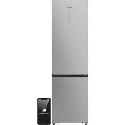 Lodówka HISENSE RB3P410SACC 413l ExtraSpace 34dB No frost 203cm do obudowy WiFi Connectlife Srebrna Smartfresh