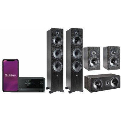 Zestaw Kina domowego YAMAHA RX-V4A + Kolumny Glośnikowe INDIANA LINE TESI 661+761+241+BASSO 840 CZ+CZ 5.2-kanałowy, 8K, BT, AirPlay, Wi-Fi, Multiroom, Tidal, Spotify