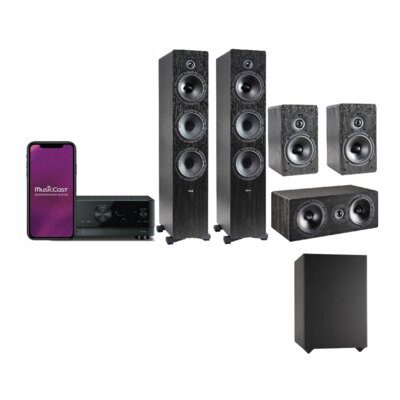 Zestaw Kina domowego YAMAHA RX-V4A + Kolumny Glośnikowe INDIANA LINE TESI 661+761+241+BASSO 880 CZ+CZ 5.2-kanałowy, 8K, BT, AirPlay, Wi-Fi, Multiroom, Tidal, Spotify