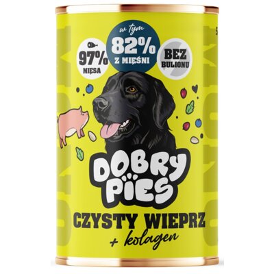 Karma dla psa DOBRY PIES Monoproteinowa z kolagenem Wieprzowina 400 g
