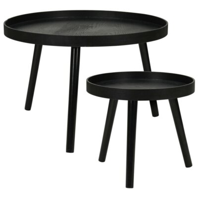 Zestaw stolików kawowych H&S DECORATION KR8200300 Czarny (2 szt.)