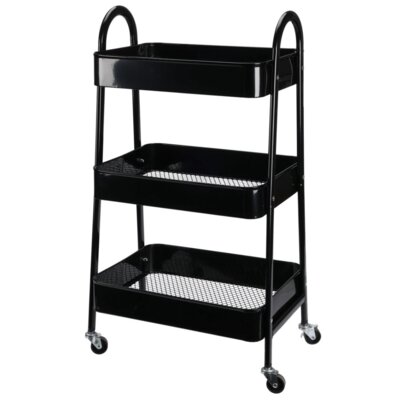 Regał na kółkach STORAGE SOLUTIONS 3 poziomy Czarny
