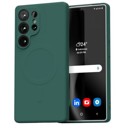 Etui MERCURY Semi-Silicone MagSafe do Samsung Galaxy S25 Ultra Zielony