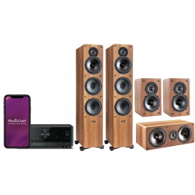Kino domowe YAMAHA RX-V4A + INDIANA LINE Tesi 661 + 761 + 241 Orzech