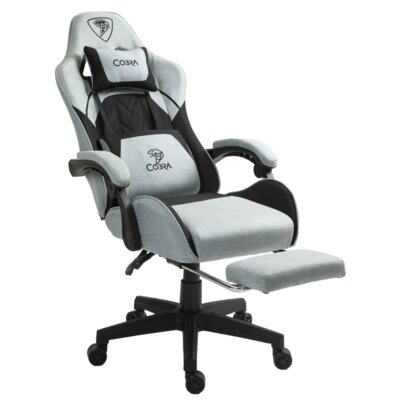 Fotel COBRA Player 5.0 CRF50 Jasnoszaro-czarny + podnóżek