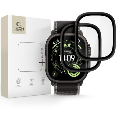 Szkło hartowane TECH-PROTECT Glass Ring do Apple Watch Ultra 1/2/3 (49 mm) Czarny (2 szt.)