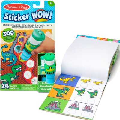 Książka z naklejkami Sticker Wow Dinozaury (twarda okładka)
