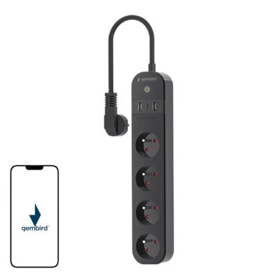 Listwa GEMBIRD TSL-PS-F4U-02 (1.5 m) Czarny