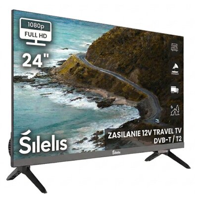 Telewizor SILELIS FHD TV-24 Slim 24" LED Bezramkowy Travel TV 12V 230V