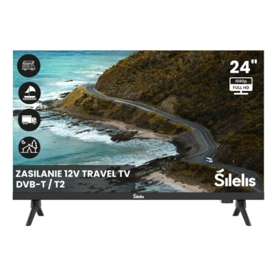 Telewizor SILELIS FHD TV-24 Slim 24" LED Bezramkowy Travel TV 12V 230V