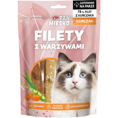 Przysmak dla kota PAN MIĘSKO Filety Kurczak 100 g