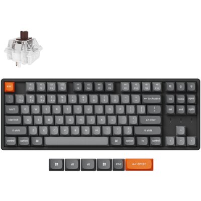 Klawiatura KEYCHRON K8 Max QMK Wireless Super Brown Switch Czarno-szary