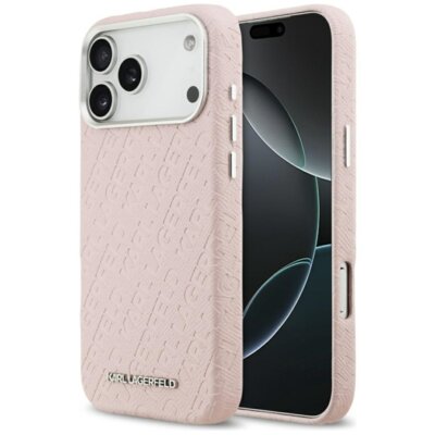 Etui KARL LAGERFELD FW Stamped Karl MagSafe do Apple iPhone 17 Pro Różowy