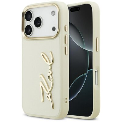 Etui KARL LAGERFELD Karl Script Logo do Apple iPhone 17 Pro Beżowy