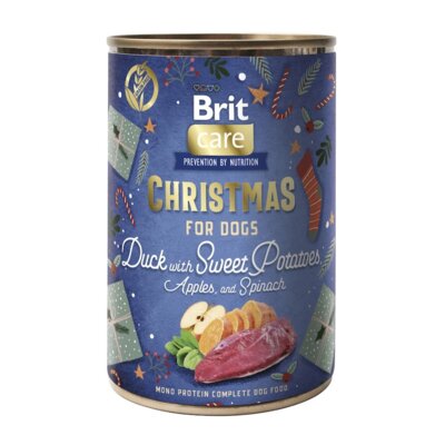Karma dla psa BRIT Care Christmas Kaczka z słodkimi ziemniakami, jabłkami i szpinakiem 400 g