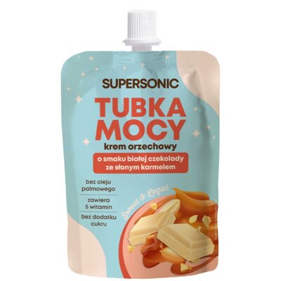 Krem orzechowy SUPERSONIC Tubka mocy Biała czekolada ze słonym karmelem (50 g)