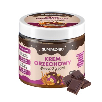 Krem orzechowy SUPERSONIC Czekolada i karmel z kawałkami orzechów (160 g)