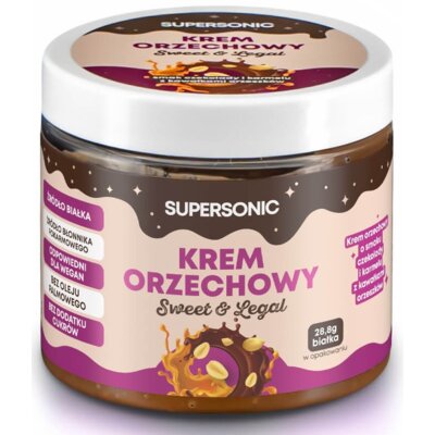 Krem orzechowy SUPERSONIC Czekolada i karmel z kawałkami orzechów (160 g)