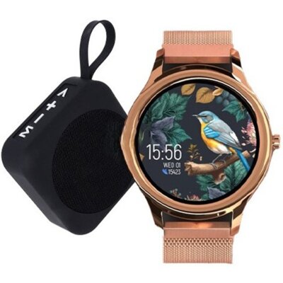Smartwatch FOREVER Forevive 3 SB-340 Złoty + głośnik bluetooth 3W