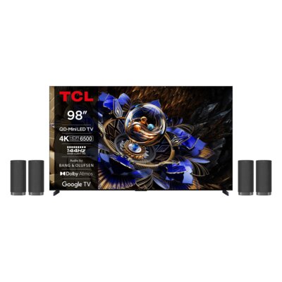 Telewizor TCL 98X11K 98” QD-miniLED 4K 144HZ + Zestaw Kina Domowego TCL Z100E (4 szt.) TI+CZ Google TV Dolby Atmos Dolby Vision, Wi-Fi, Bluetooth - 4 głośniki