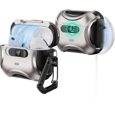 Etui ESR Cyber FlickLock HaloLock MagSafe do Apple AirPods Pro 3 Tytanowy