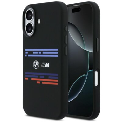 Etui BMW M Silicon Horizontal Line MagSafe do Apple iPhone 17 Czarny