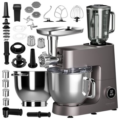 Robot kuchenny planetarny GÖTZE & JENSEN SB800T 1500W z szatkownicą, maszynką do mięsa i blenderem kielichowym