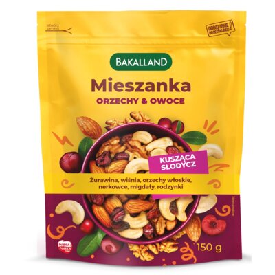 Mieszanka orzechów i owoców BAKALLAND Kusząca słodycz (150 g)