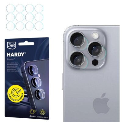 Szkło hybrydowe na obiektyw 3MK Hardy Fusion Lens Protection do Apple iPhone 16 Pro Max (4 szt.)