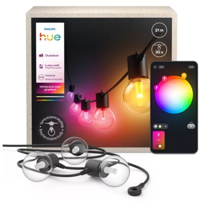 Girlanda ogrodowa PHILIPS HUE Festavia 21 m + moduł przedłużający Bluetooth/ZigBee
