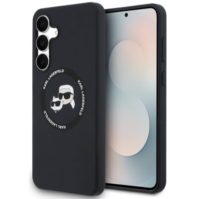 Etui KARL LAGERFELD Silicone Karl&Choupette Heads MagSafe do Samsung Galaxy S25 FE Czarny