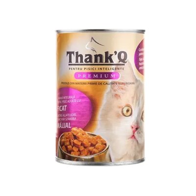 Karma dla kota THANK'Q Premium z wątróbką 415 g