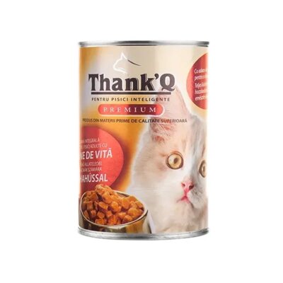 Karma dla kota THANK'Q Premium z wołowiną 415 g