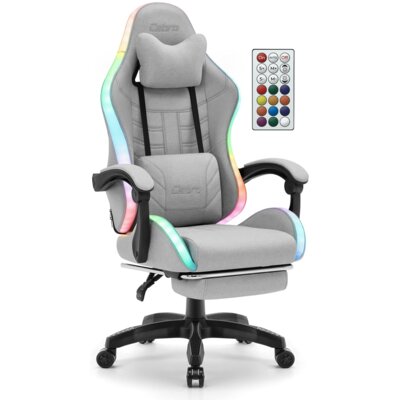 Fotel gamingowy CABRO C501 LED Szary