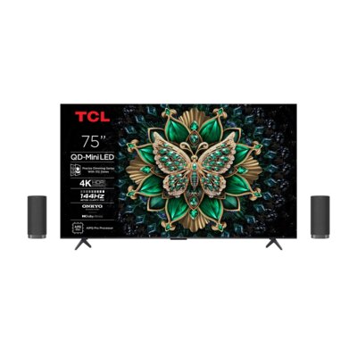 Telewizor TCL 75C69K 75" QD-Mini LED 4K 144Hz + Zestaw Stereo TCL Z100E (2szt.) CZ+CZ Google TV Dolby Atmos Dolby Vision HDMI 2.1