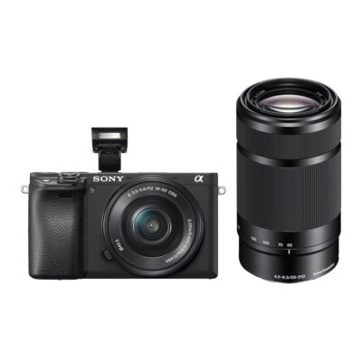 Aparat bezlusterkowy SONY Alpha ILCE6400LB (ILCE6400AKB.CEC) Czarny + Obiektyw 16-50mm f/3.5-5.6 OSS, 24.2Mpix, BIONZ X + Obiektyw SONY E 55-210mm f/4.5-6.3 (SEL55210B.AE)