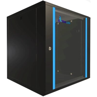 Szafa RACK EXTRALINK Lite 19" 12U EX.28808 530 x 400 mm, Wisząca Czarny