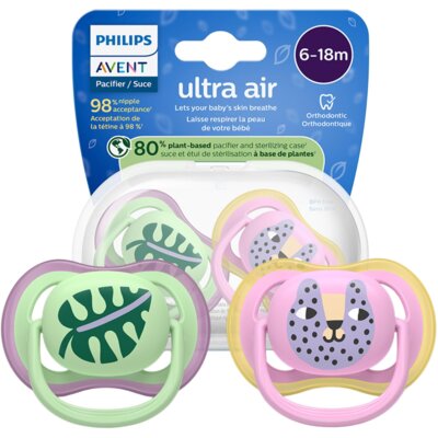 Smoczek PHILIPS Avent Ultra Air SCF087/13 6-18 m Wielokolorowy (2 sztuki)