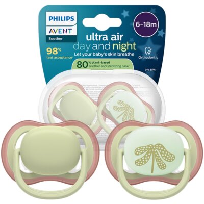 Smoczek PHILIPS Avent Ultra Air SCF087/18 6-18 m Wielokolorowy (2 sztuki)