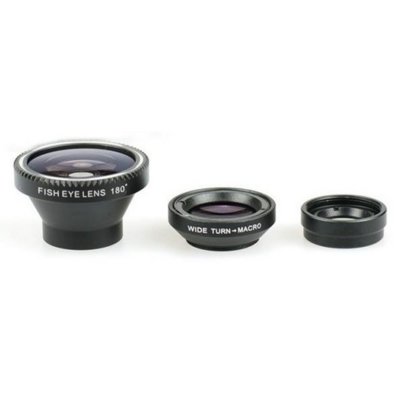 Obiektywy XREC 3w1 Fish Eye/Makro/Wide Angle Czarny