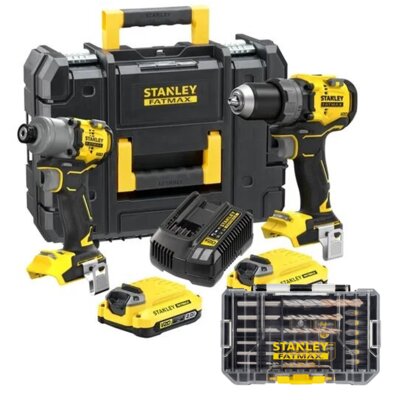 Zestaw elektronarzędzi STANLEY Fatmax SFMCK211D2T-QW + Zestaw wierteł i bitów STANLEY Fatmax STA88552