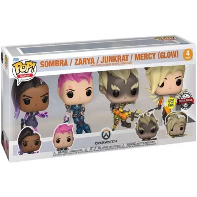 Zestaw figurek Pop Overwatch Sombra Zarya Junkrat Mercy (Glow)